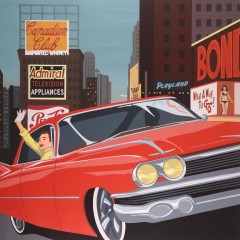 "Times Square", 48” x 48”, acrylic and resin on panel