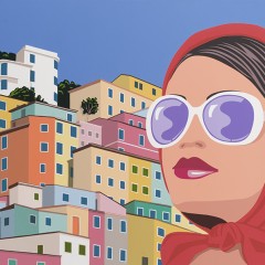 "The Tourist", 36" x 60" ,acrylic on wood panel