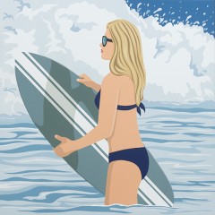 "Surf" 48" x 48" Acrylic on wood panel